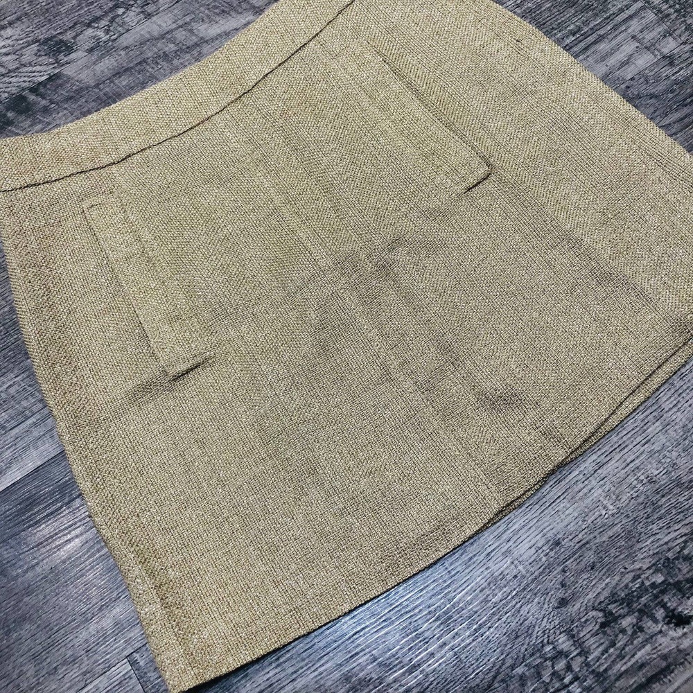 Etro Womens Gold Metallic Mini Skirt Sz 46 US Size 10 Side Zip Made in ITALY E33